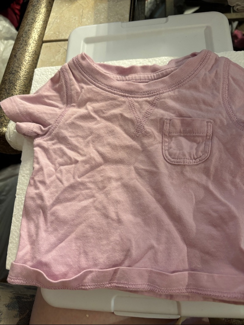 Cat & Jack Light Pink Short Sleeve Pocket Tee